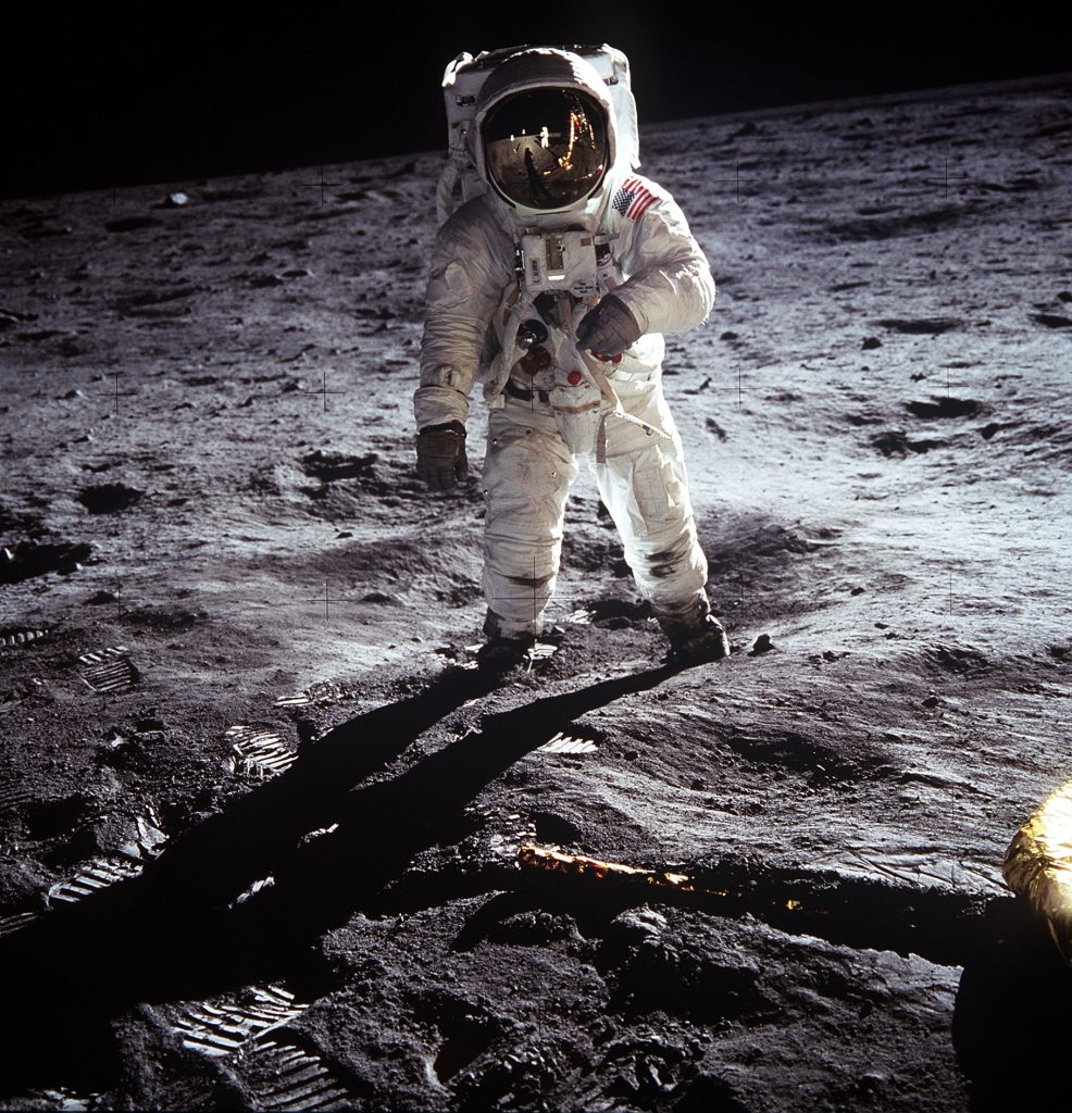 Buzz Aldrin on moon