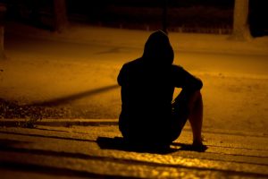 Man sitting depressed